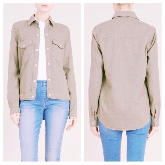 Anthro Level 99 GWEN LINEN TENCEL LIGHTWEIGHT CHORE JACKET size S - Picture 1 of 14